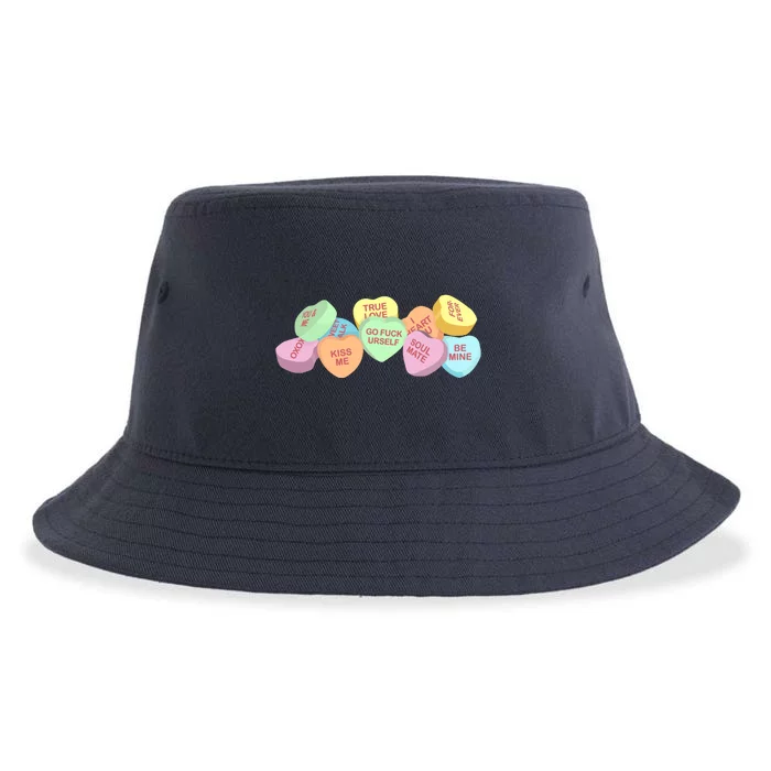 Go Fuck Yourself Candy Hearts Sustainable Bucket Hat