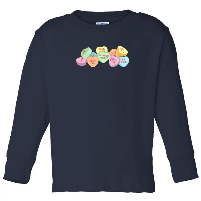 Go Fuck Yourself Candy Hearts Toddler Long Sleeve Shirt