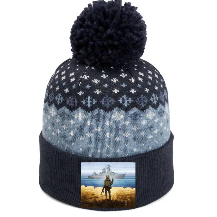 Go F Yourself Postage Stamp The Baniff Cuffed Pom Beanie