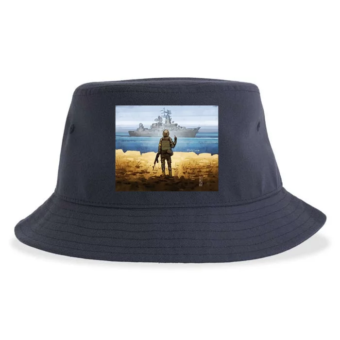 Go F Yourself Postage Stamp Sustainable Bucket Hat