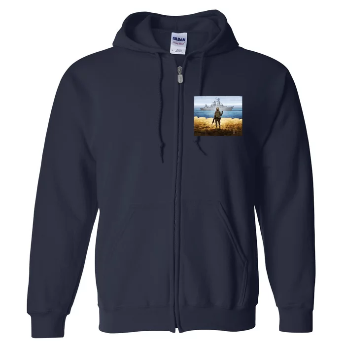 Go F Yourself Postage Stamp Full Zip Hoodie