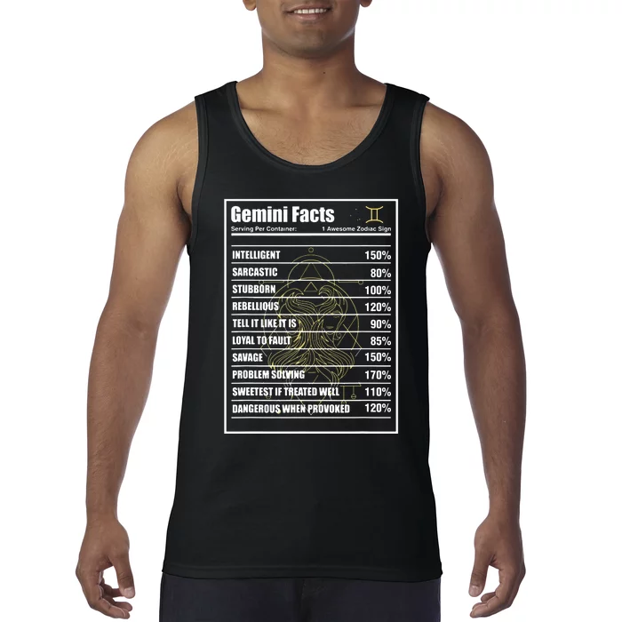 Gemini Facts Zodiac Sign Tank Top