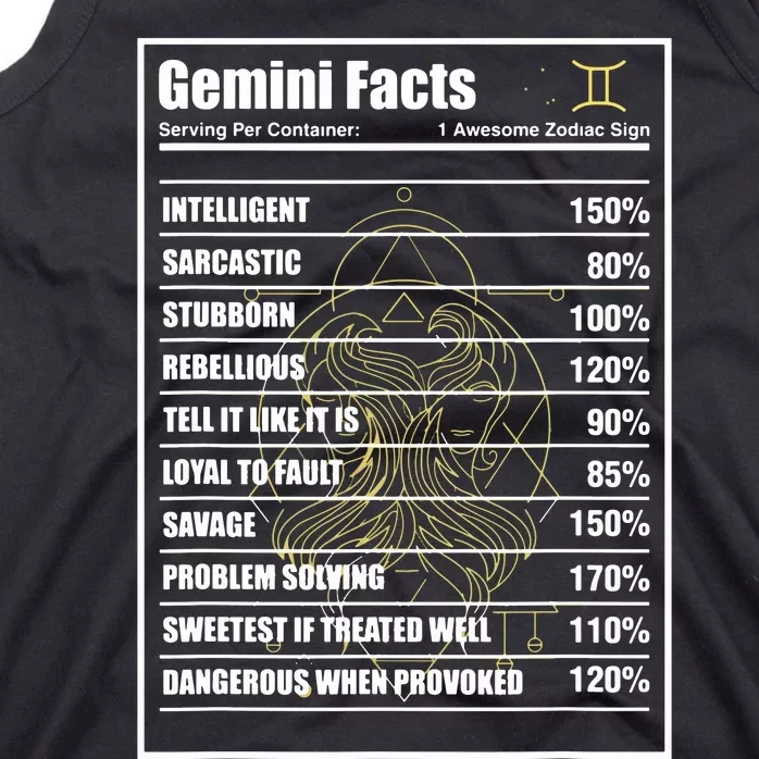 Gemini Facts Zodiac Sign Tank Top