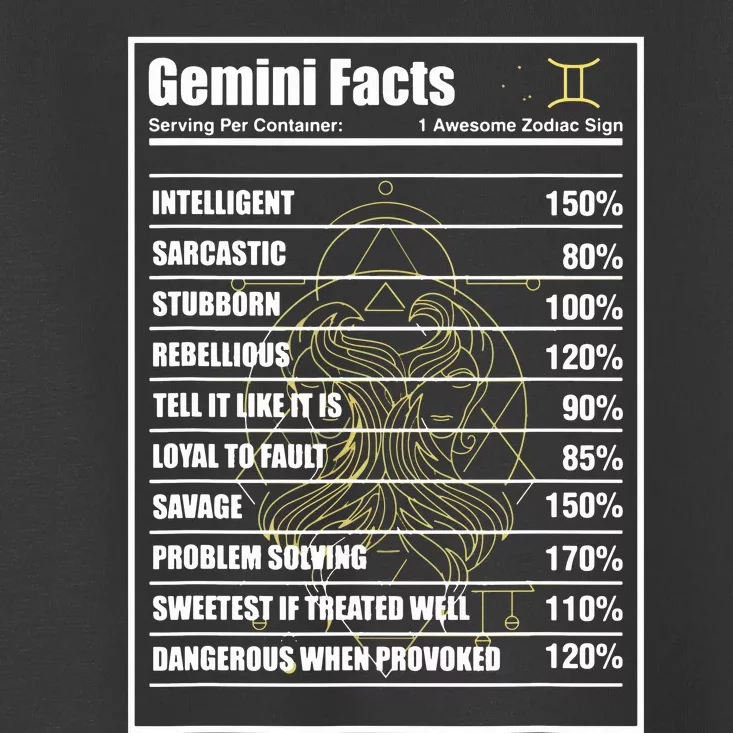 Gemini Facts Zodiac Sign Toddler T-Shirt