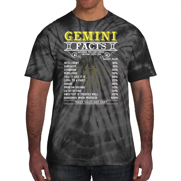 Gemini Facts Zodiac Signs Funny Birthday Gifts Men Women Tie-Dye T-Shirt