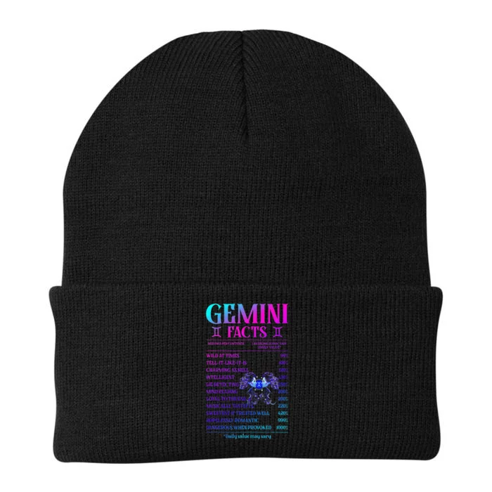 Gemini Facts Zodiac June Birthday Gift Knit Cap Winter Beanie