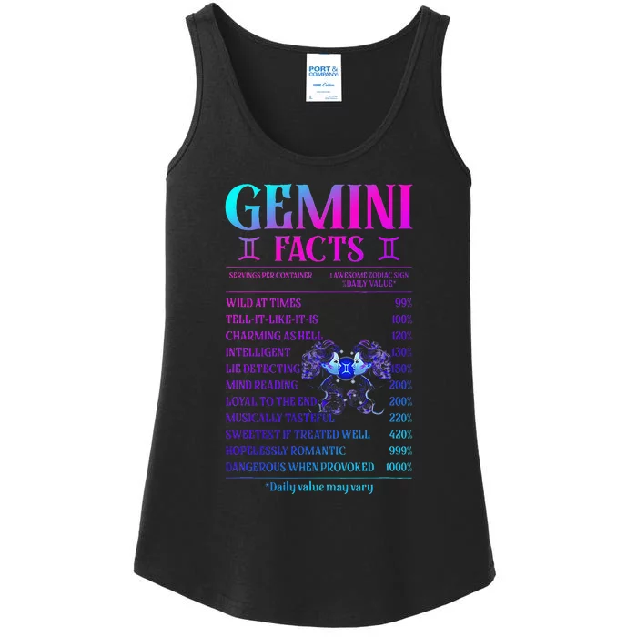 Gemini Facts Zodiac June Birthday Gift Ladies Essential Tank