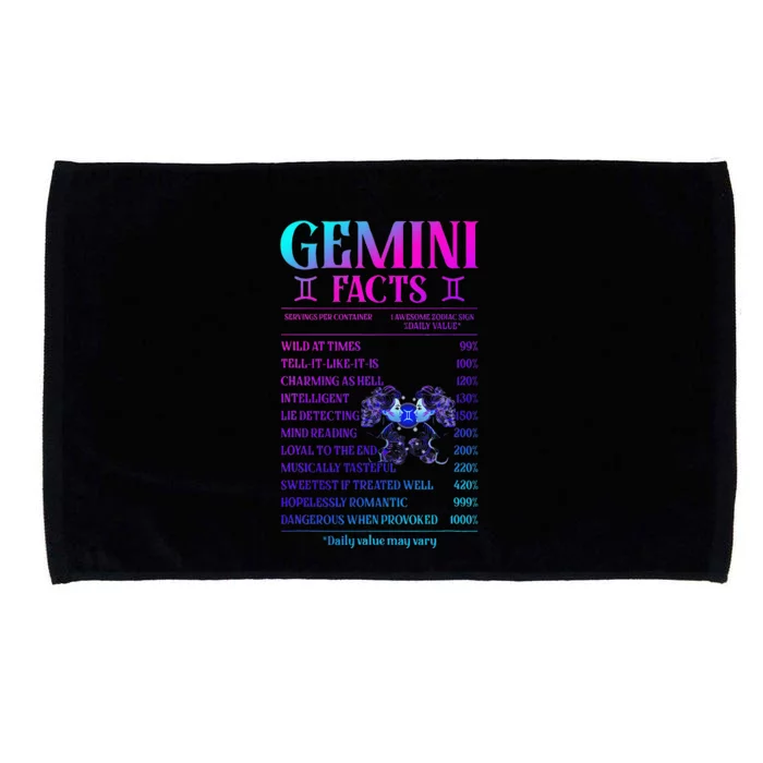 Gemini Facts Zodiac June Birthday Gift Microfiber Hand Towel