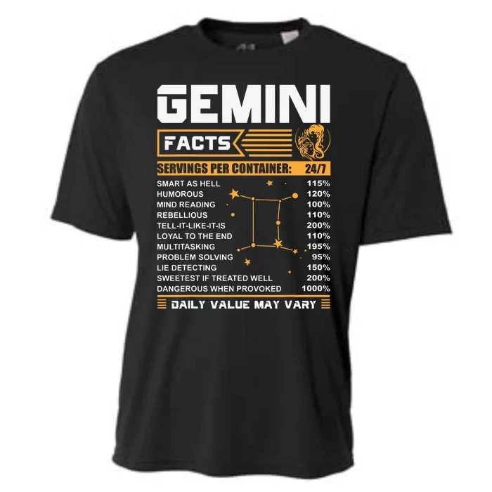 Gemini Facts Zodiac Funny Gemini Birthday Gifts Cooling Performance Crew T-Shirt