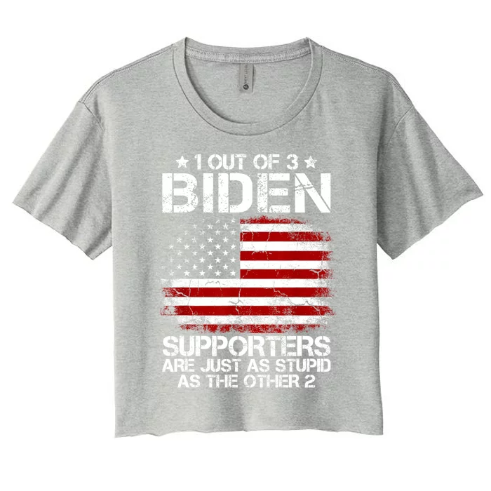 Great Gift 1 Out Of 3 Biden Supporters Are As Stupid As The Other 2 Women's Crop Top Tee