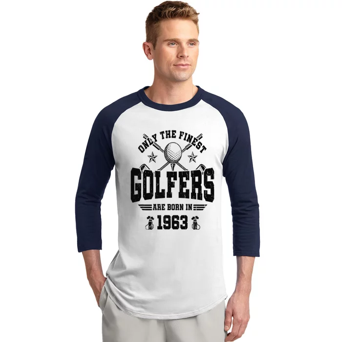 Golfing Golf 1963 60th Birthday Gift 60 Year Old Golfer Baseball Sleeve Shirt