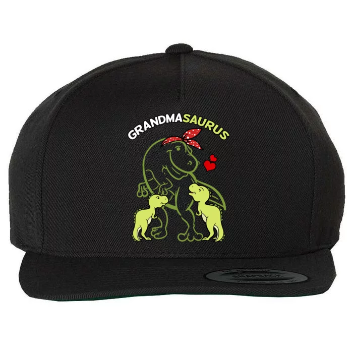 Grandmasaurus Grandma 2 Dinosaur Mother's Day Wool Snapback Cap