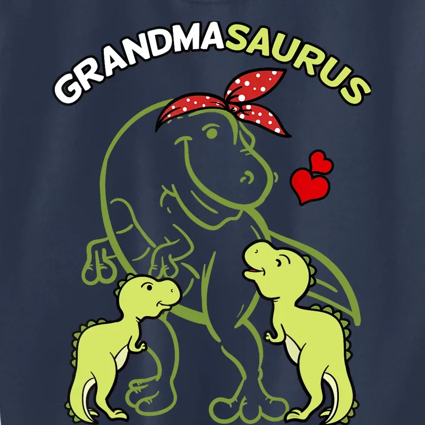 Grandmasaurus Grandma 2 Dinosaur Mother's Day Kids Sweatshirt