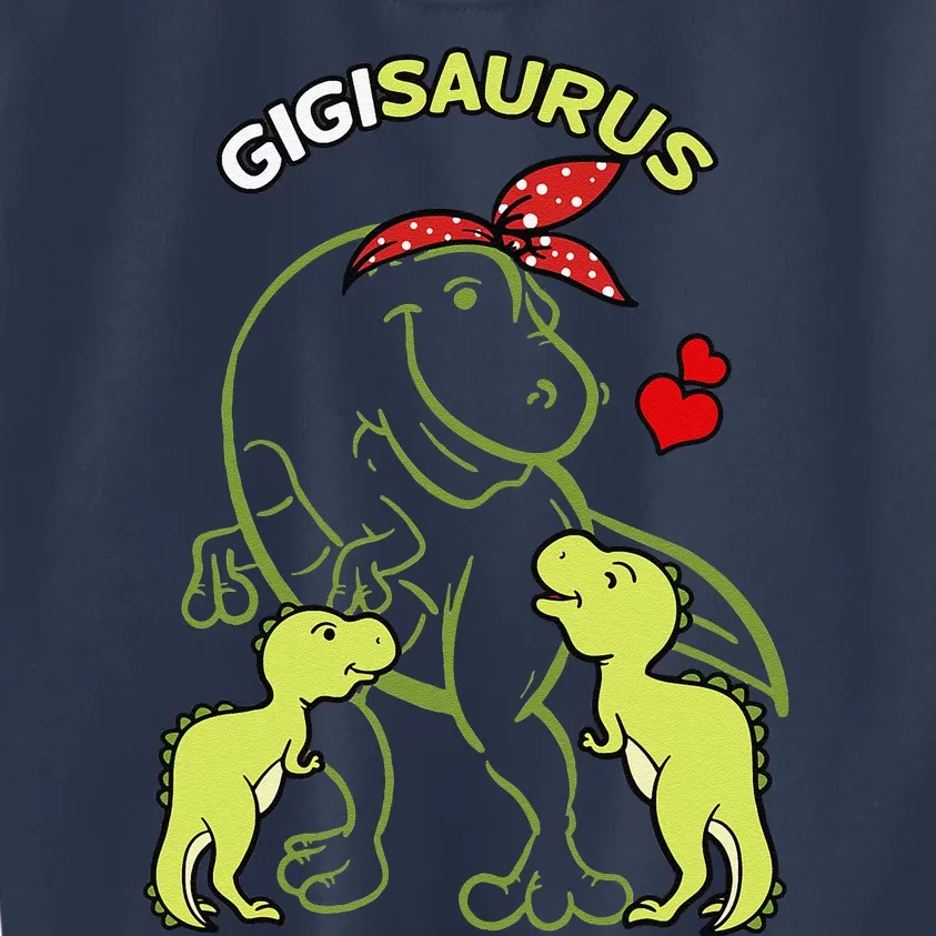 Gigisaurus Gigi 2 Dinosaur Mother's Day Kids Sweatshirt