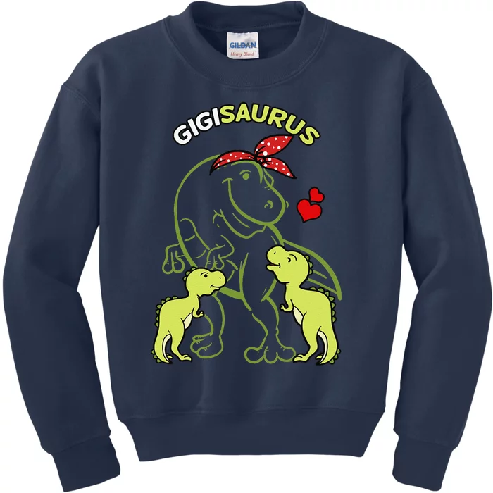 Gigisaurus Gigi 2 Dinosaur Mother's Day Kids Sweatshirt