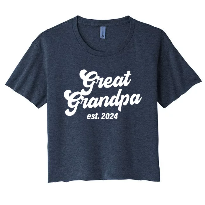 Great Grandpa 2024 Soon To Be Great Grandpa Women's Crop Top Tee