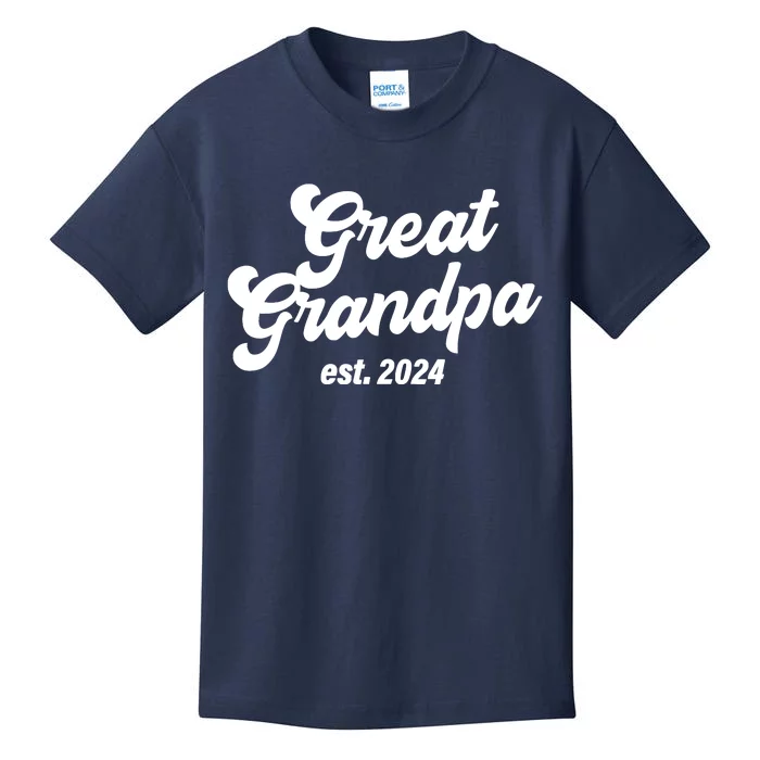 Great Grandpa 2024 Soon To Be Great Grandpa Kids T-Shirt