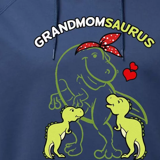 Grandmomsaurus Grandmom 2 Dinosaur Mother's Day Performance Fleece Hoodie