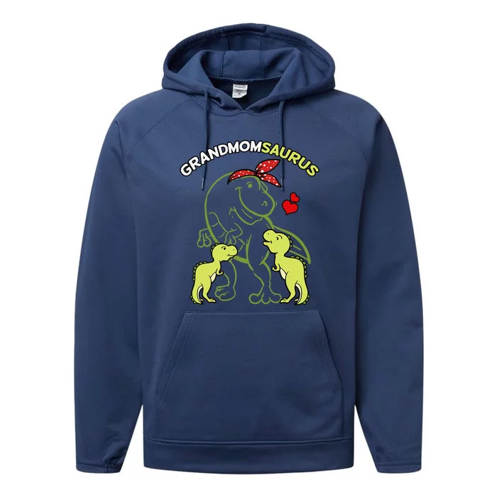 Grandmomsaurus Grandmom 2 Dinosaur Mother's Day Performance Fleece Hoodie