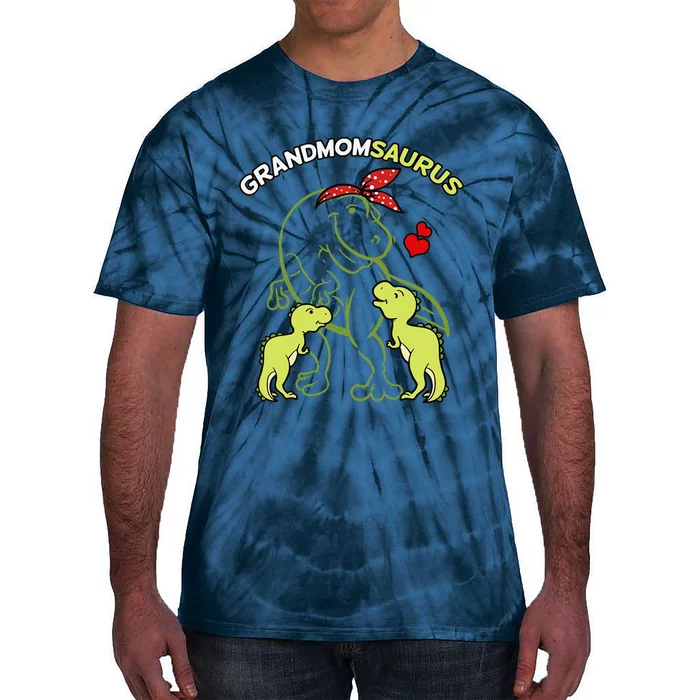 Grandmomsaurus Grandmom 2 Dinosaur Mother's Day Tie-Dye T-Shirt