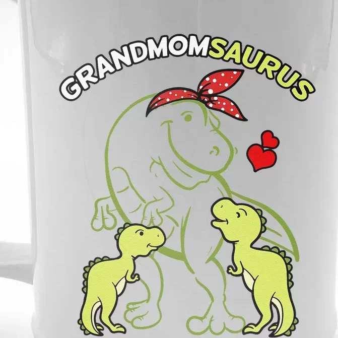 Grandmomsaurus Grandmom 2 Dinosaur Mother's Day Front & Back Beer Stein