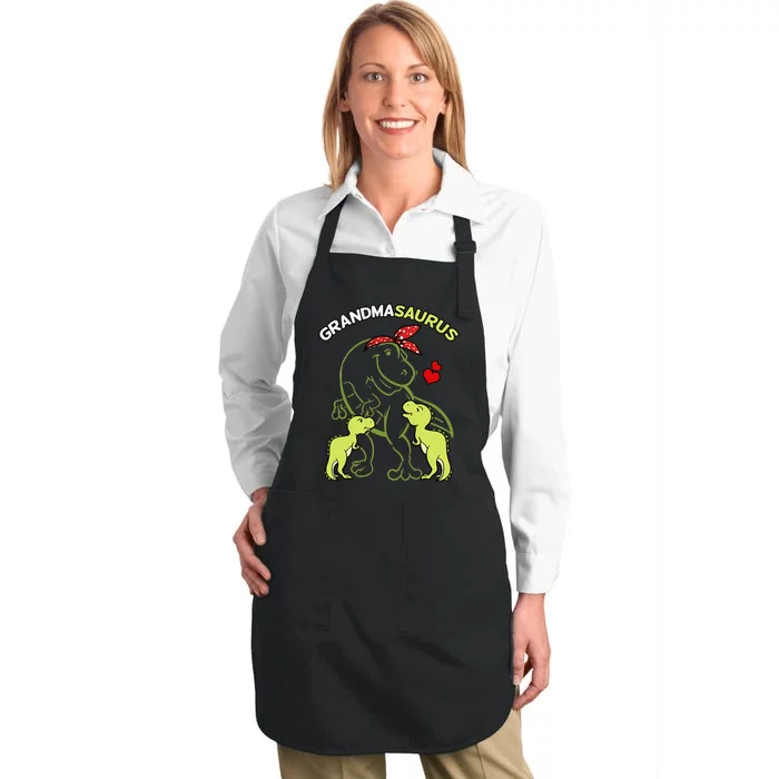 Grandmasaurus Grandma 2 Dinosaur Mother's Day Full-Length Apron With Pocket