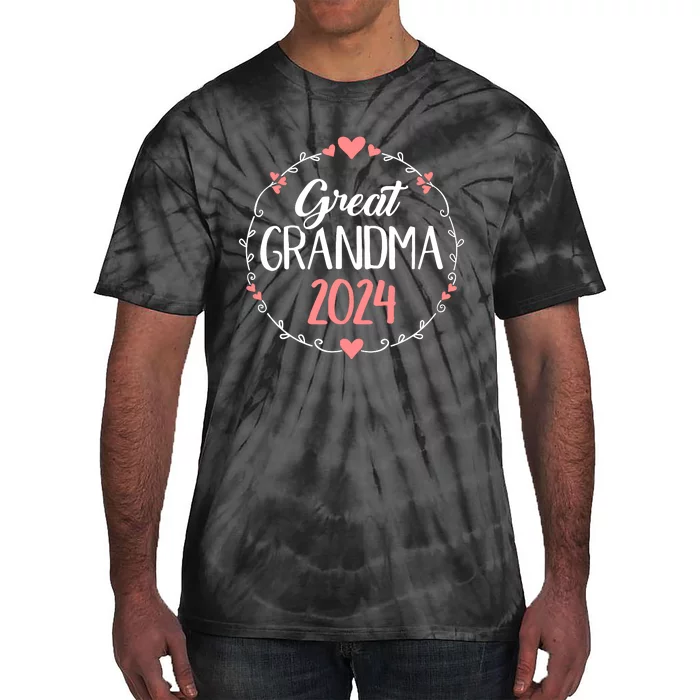 Great Grandma 2024 For Pregnancy Announcement Tie-Dye T-Shirt