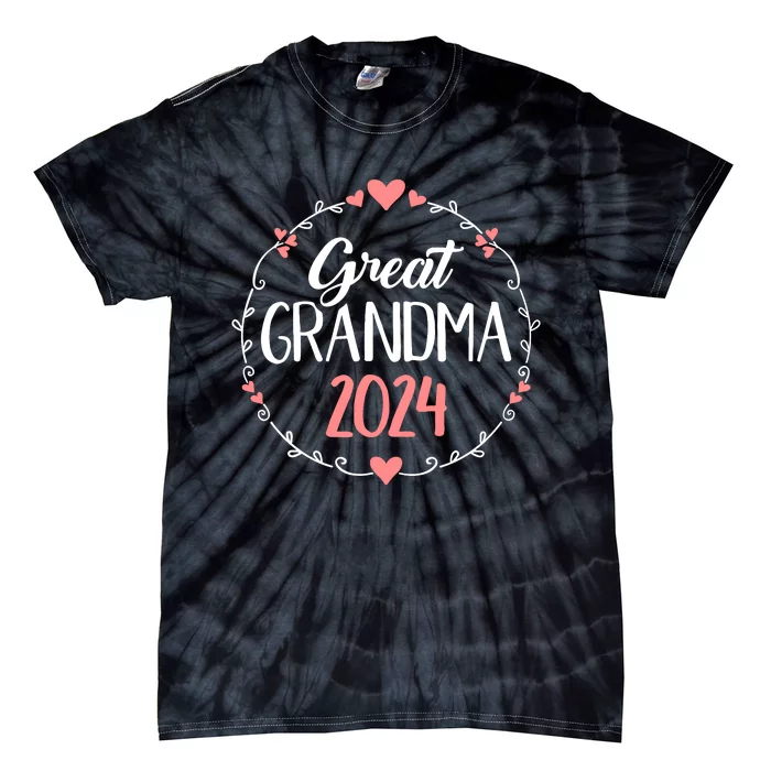 Great Grandma 2024 For Pregnancy Announcement Tie-Dye T-Shirt