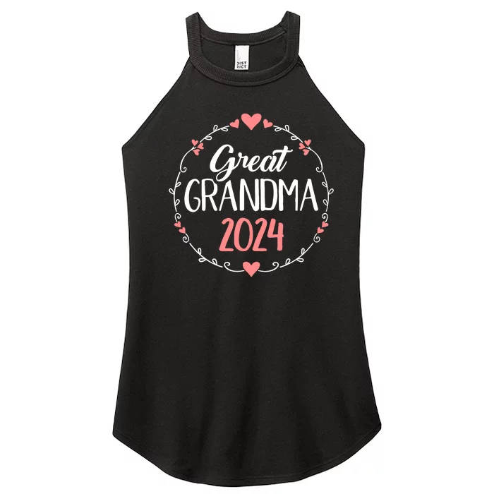 Great Grandma 2024 For Pregnancy Announcement Women’s Perfect Tri Rocker Tank