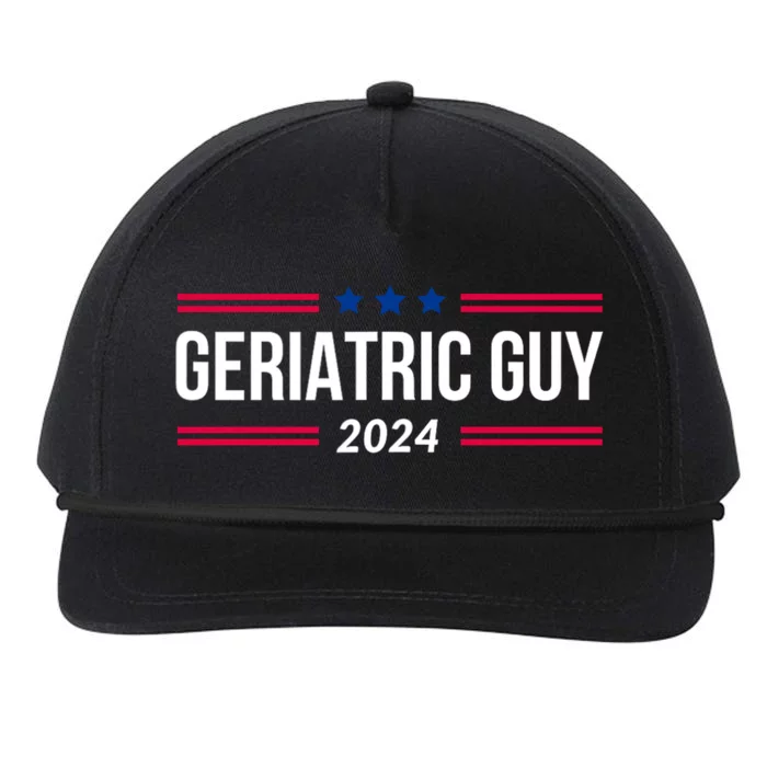 Geriatric Guy 2024 Election Funny President Snapback Five-Panel Rope Hat