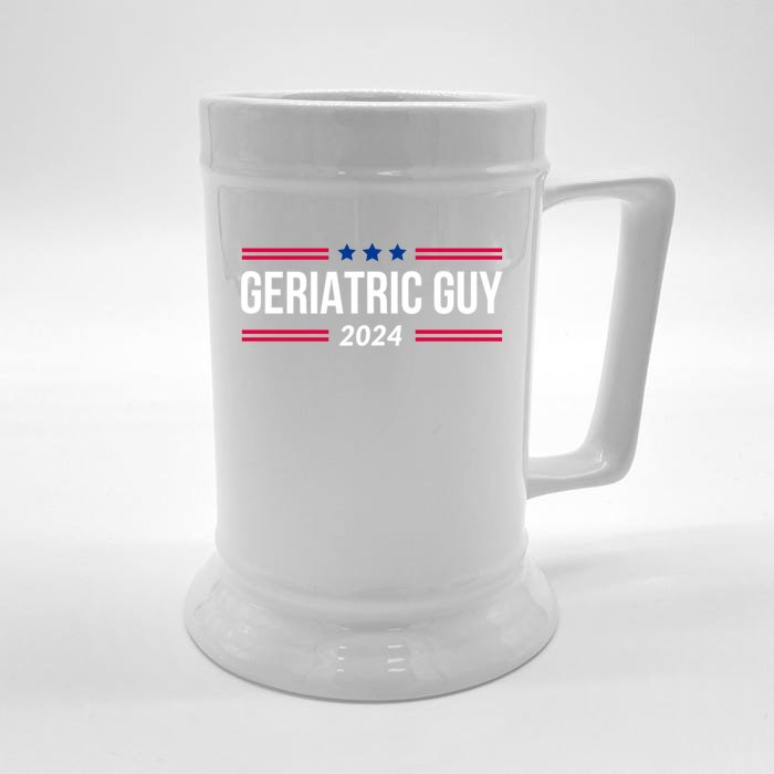 Geriatric Guy 2024 Election Funny President Front & Back Beer Stein