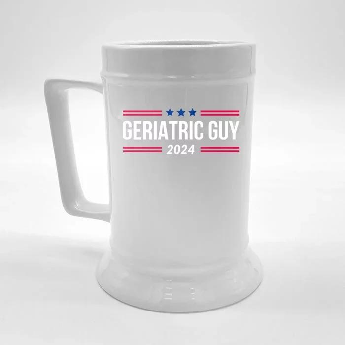 Geriatric Guy 2024 Election Funny President Front & Back Beer Stein