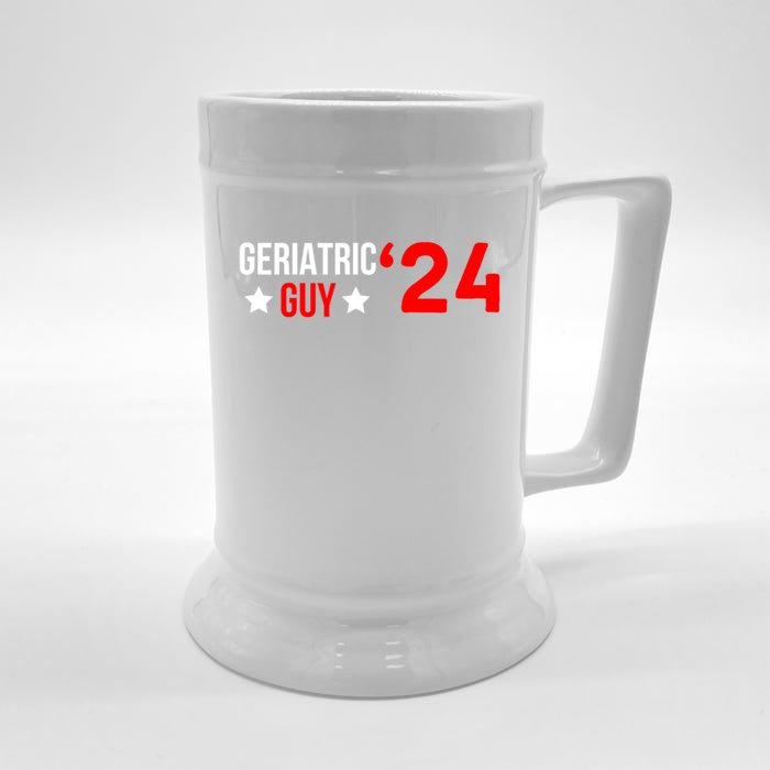 Geriatric Guy 2024 Election Funny President Front & Back Beer Stein