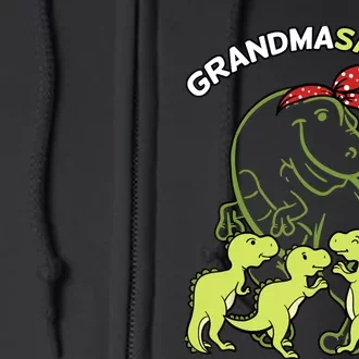 Grandmasaurus Grandma 4 Dinosaur Mother's Day Full Zip Hoodie