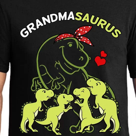 Grandmasaurus Grandma 4 Dinosaur Mother's Day Pajama Set