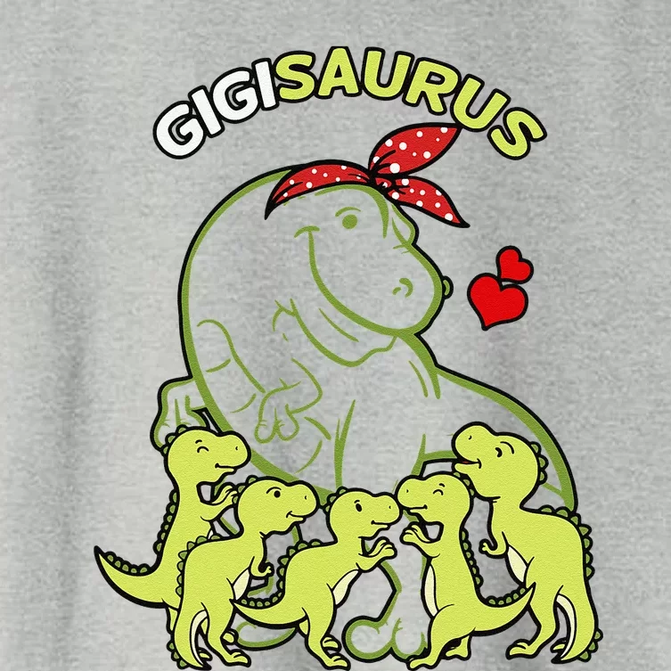 Gigisaurus Gigi 5 Dinosaur Mother's Day Women's Crop Top Tee