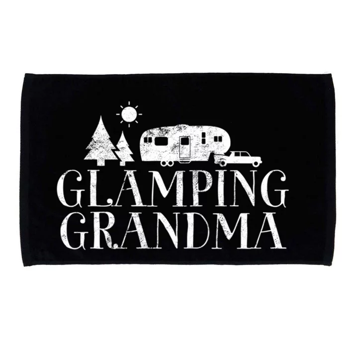 Glamping Grandma 5Th Wheel Camper Rv Camping Vacation Gift Meaningful Gift Microfiber Hand Towel