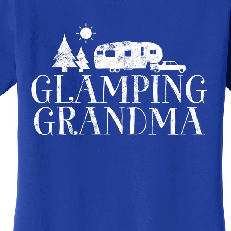 Glamping Grandma 5Th Wheel Camper Rv Camping Vacation Gift Meaningful Gift Women's T-Shirt