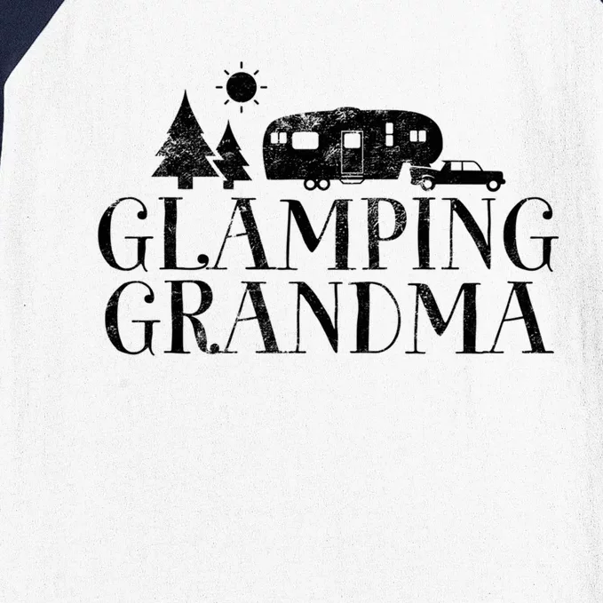 Glamping Grandma 5Th Wheel Camper Rv Camping Vacation Gift Meaningful Gift Baseball Sleeve Shirt