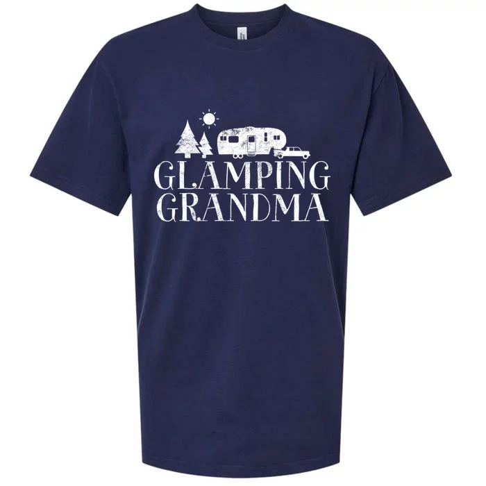 Glamping Grandma 5Th Wheel Camper Rv Camping Vacation Gift Meaningful Gift Sueded Cloud Jersey T-Shirt