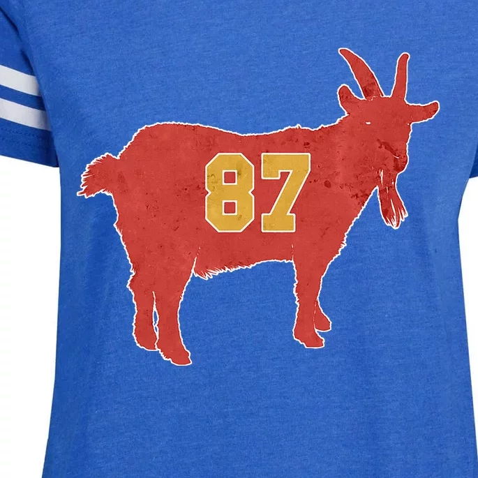 Grunge Goat 87 Red And Yellow Tight End Enza Ladies Jersey Football T-Shirt