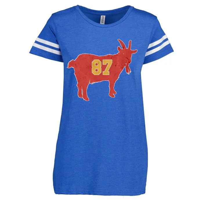 Grunge Goat 87 Red And Yellow Tight End Enza Ladies Jersey Football T-Shirt