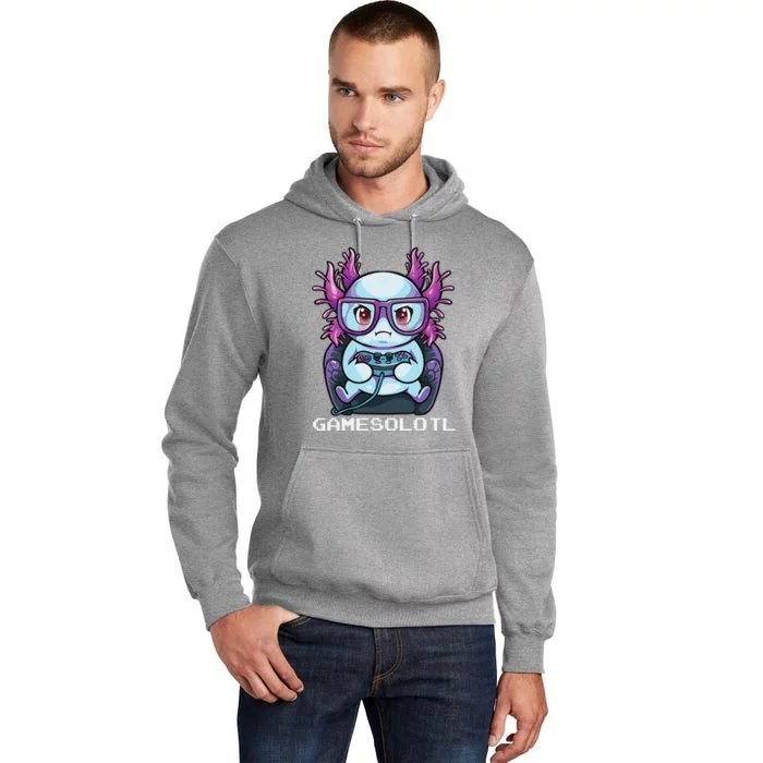 Gamesolotl Gamer Axolotl Fish Gaming Video Gamer Anime Tall Hoodie