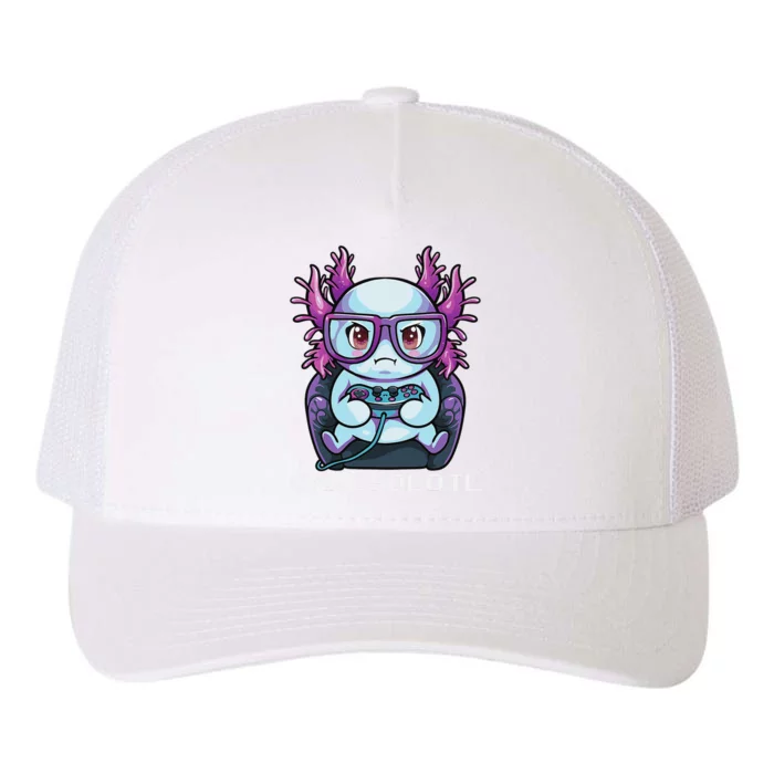 Gamesolotl Gamer Axolotl Fish Gaming Video Gamer Anime Yupoong Adult 5-Panel Trucker Hat