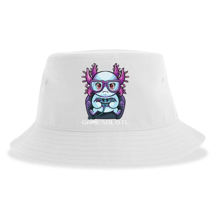 Gamesolotl Gamer Axolotl Fish Gaming Video Gamer Anime Sustainable Bucket Hat