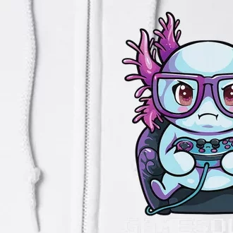 Gamesolotl Gamer Axolotl Fish Gaming Video Gamer Anime Full Zip Hoodie