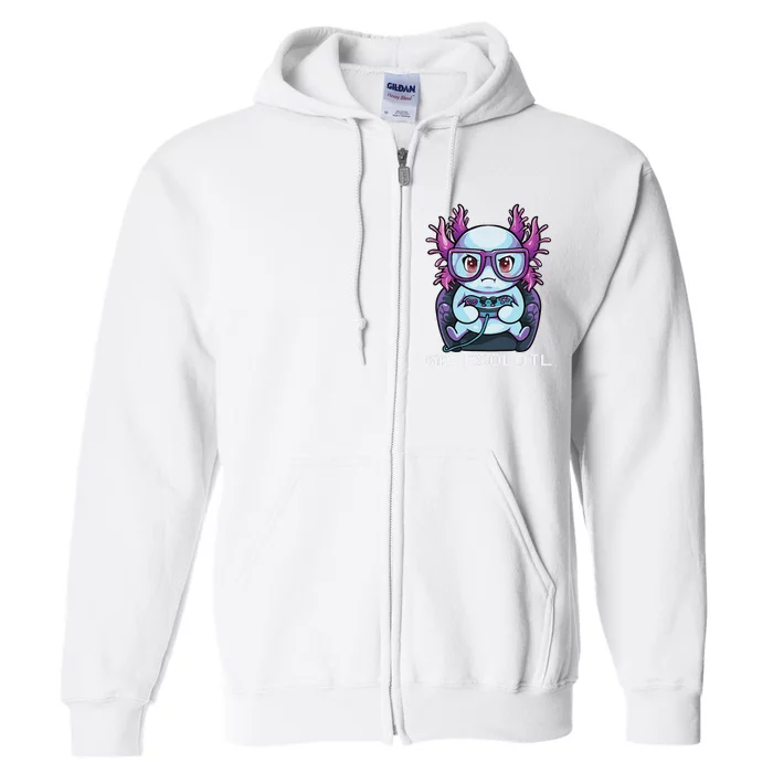 Gamesolotl Gamer Axolotl Fish Gaming Video Gamer Anime Full Zip Hoodie