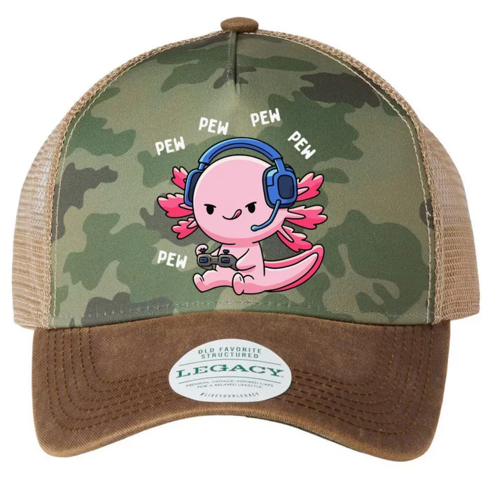 Gamesolotl Gamer Axolotl Fish Gaming Video Gamer Anime Legacy Tie Dye Trucker Hat