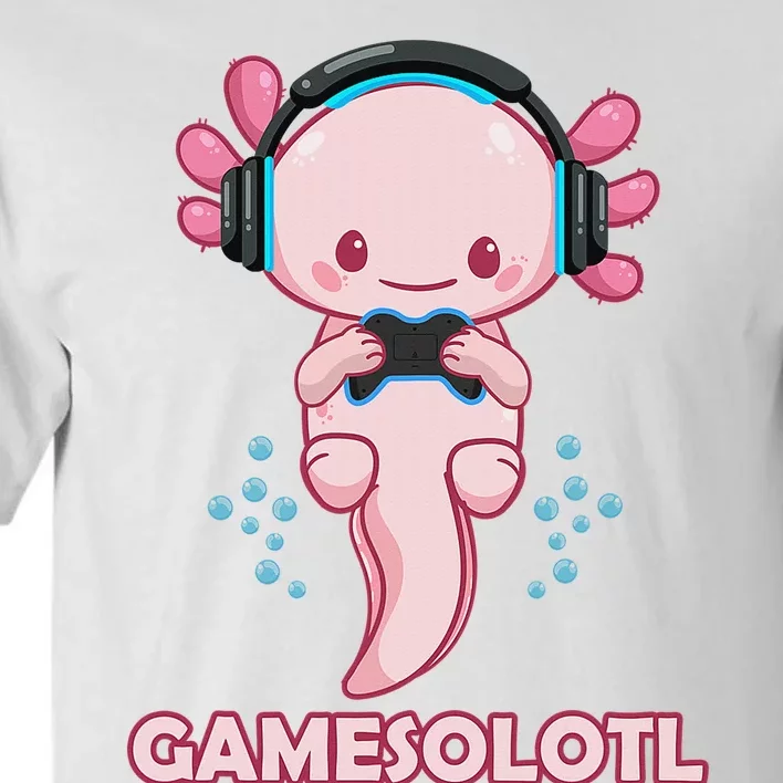 Gamesolotl Gaming Axolotl Playing Video Games Funny Tall T-Shirt