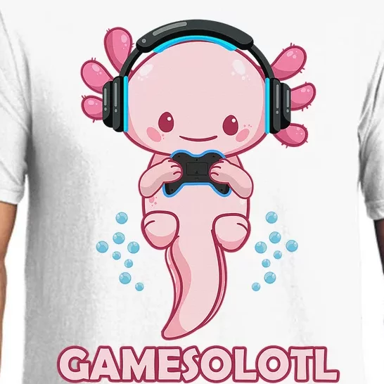 Gamesolotl Gaming Axolotl Playing Video Games Funny Pajama Set